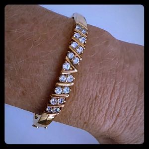 Vintage 925 LS Crystal Sterling Silver  Bracelet